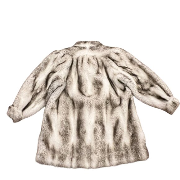 Hillmoor Faux White Fox Fur Coat, USA, White Black, M - Picture 9 of 11